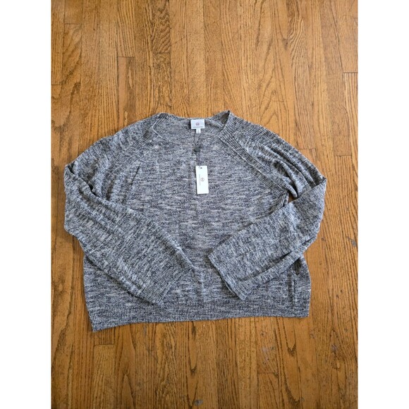 Adriano Goldschmied Womens Medium Linen Blend Knit Flora Pullover Sweater - Picture 2 of 9